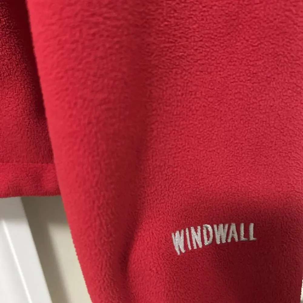 The North Face Men's Windwall Fleece Jacket, Red, Full Zip, Size Small